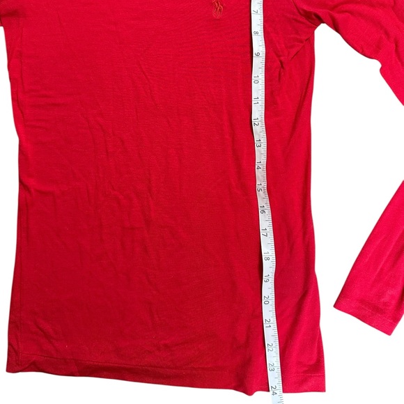 Ralph Lauren Sport Red Long Sleeve Scoop Neck Top Women’s Medium - Picture 5 of 5